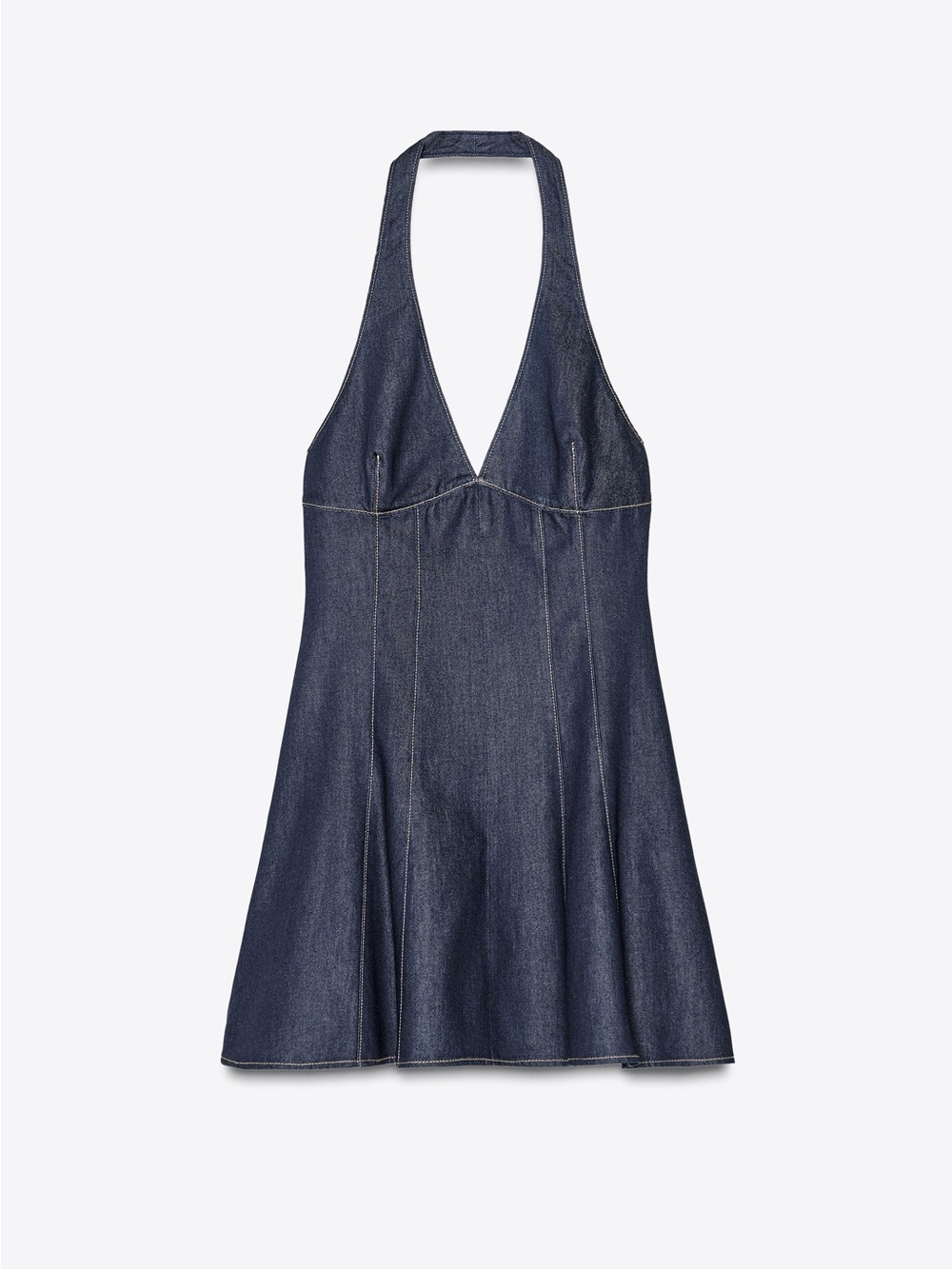 Zara TRF Halter Denim Dress